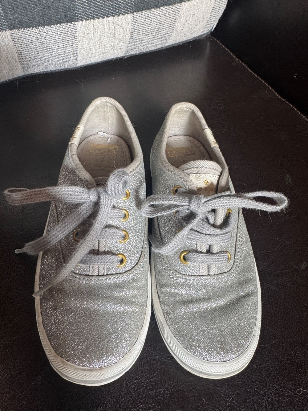 Kids Sparkle Lace-Up Sneakers in Silver